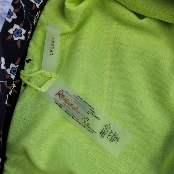 NWT Raisins Tropics High-Waisted Blue & Green Multicolor Bikini Bottom sz Large - Picture 6 of 12